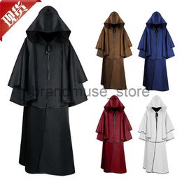 Theme Costume Mediaeval 5-color Cape Halloween hooded robe monk robe Cape long sleeve wizard's guide Cape of death J231024