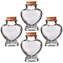 Vases 4 Pcs Mini Containers DIY Wishing Bottle Empty Bottles Decorative Clear Transparent Drift