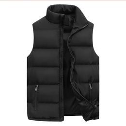 Men's Vests Mens Vest Jacket Warm Sleeveless Jackets Winter Waterproof Zipper Coat Autumn Stand-up Collar Casual Waistcoat Brand Clothing 231023