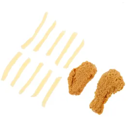 Party Decoration 1 Set Artificial Food Model Chicken Wings Legs French Fries