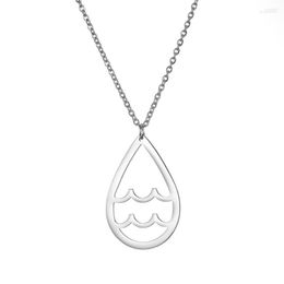 Pendant Necklaces ZGN003 Selling 2023 Latest Design Geometric Retro Necklace Stainless Steel Wave Shape Charm Exquisite For Gift