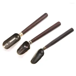 Tea Scoops Retro Metal Spoons Stainless Steel Teaspoons Set Wood Shovel Ceremony Accessories 3 Styles To Choose