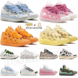 2024 fashion Sneaker Shoe Shoes Boot Men Women Laceup Extrdinary Embossed Leather Curb Sneakers Calfskin Rubber Nappa platformsole Designer Mesh size 46