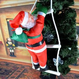 Christmas Decorations Santa Claus Climbing Ladder Doll Tree Hanging Decoration Indoor Door Wall Pendant Year Gifts 231023