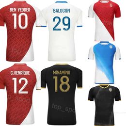 AS Monaco Soccer 12 Caio Henrique Jerseys 23-24 Club 10 Wissam Ben Yedder 16 Philipp Kohn 18 Takumi Minamino 19 Youssouf Fofana 27 Krepin Diatta Football Shirt Kits