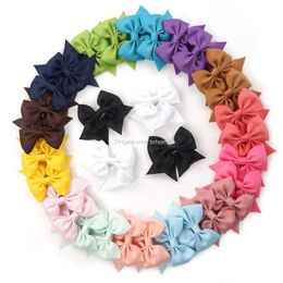 Headwear Hair Accessories Baby Girls Bow Clips 3 Inch Grosgrain Ribbon Toddlers Tail Clip Bows Alligator Barrettes Pins For Infants Ki Amp7M