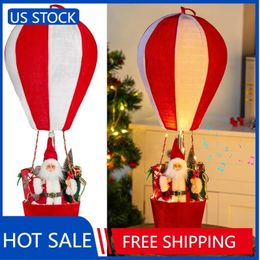 Christmas Decorations LED Musical Santa Claus's Special Delivery Air Balloon 24.5 Inch Hanging Decoration with Warm Lights 231023