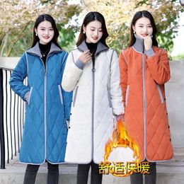 Women's Trench Coats Fashion Women Spring Autumn Long Padded Clothing Female Down Cotton Jacket Slim Parkas Ladies Coat Mujer