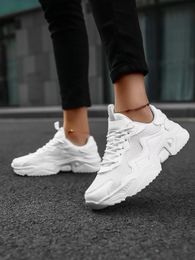 Dress Shoes The Same Style of Sports for Men and Women Casual Running Pure White Fresh Simple Ultra light sneakers 231024