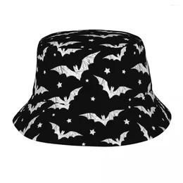 Berets Autumn Bob Caps Bat Halloween Gothic For Unisex Fisherman Cotton Bucket Hat Outdoor Fishing