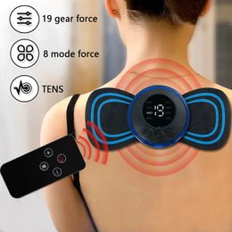 Massaging Neck Pillowws EMS Electric Pulse Neck Massager Cervical Massage Patch Back Sticker Muscle Stimulator Portable Relief Pain Relax Massageador 231024