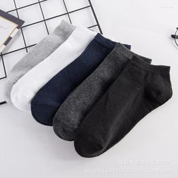 Men's Socks Business Unisex Low Cut Breathable 3 Boat Sock Pairs Solid Colour Comfortable Ankle Casual White Black Summer Men