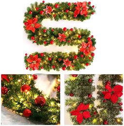 Christmas Decorations 2.7m LED Light Christmas Rattan wreath Luxury Christmas Decorations Garland Decoration Rattan with Lights Xmas Home Party 231023