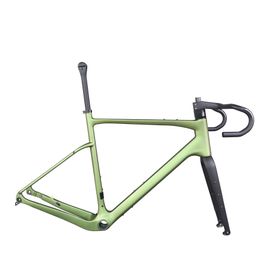 Toray Carbon Fiber T1000 Metallic Green Paint YS3240 Full Hidden Cable Gravel Bike Frame GR044 BB386 Bottom Bracket