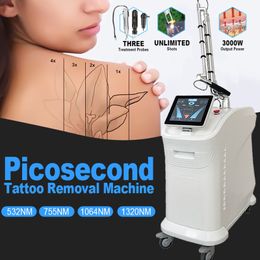 ND Yag Picosecond Laser Tattoo Removal Machine Pico Laser Eyebrow Washing Remove Freckle Moles Birthmark Q-switch Picolaser Skin Resurfacing Equipment