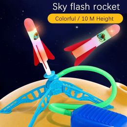 Sports Toys Children's Sports Toy Foot-stepping Air Rocket Launcher Toys Outdoor Luminous Ejection Flying Flash Rocket Interactive 231023