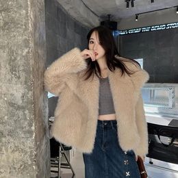 Women's Fur Faux Coat For Women Elegant Warm Plush Jackets Overcoat Casual Artificial Wholesale Fashionable Outerwear