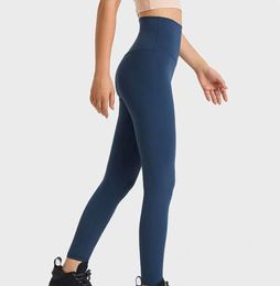 Yoga Outfit 2082 Lu Naked Material Women yoga pants L-85 Solid Colour Sports Gym Wear Leggings super High Waist Elastic Fitness Lady Overall Tights Workout 10241558