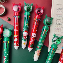 Christmas Decorations Ten Colour Ballpoint Pen Cute Press Holiday Kid Gift Merry Decor For Home Xmas Ornament Navidad 231023