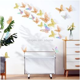 Wall Stickers 3D Butterfly Decor Cute 3 Size3 Styles For Party/Birthday/Wedding And Festival Decorations Kids Babys Bedroom Combinatio Amxpg