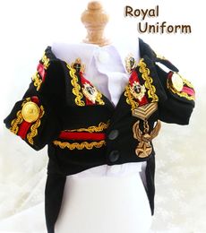 Dog Apparel Handmade Dog Clothes Pet Supplies Handsome Suit Shirt Two-Piece Unique Wedding Army Uniform Badge Prince Costume Holiday Party 231024