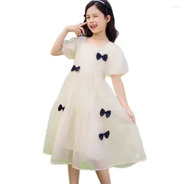 Girl Dresses Summer Dress For Girls Big Bow Casual Style Kids Teenage Costume 6 8 10 12 14