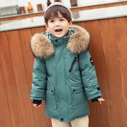 Down Coat Children Jacket White Duck Boy Kids Outerwear Girl Baby Cotton Russian Thick Warm Clothes -30° Cold Winter