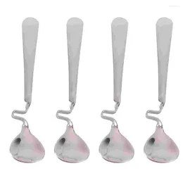 Spoons 4 Pcs Honey Mixing Spoon Tableware Silver Cocktail Stir Stainless Steel Teaspoons Premium Iced Decor Creative Coffee And