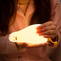 Night Lights Duck Light LED USB Rechargeable Cartoon Silicone Sleep Table Lamp Pat Switch Children Kid Bedroom Atmosphere Decor Gift