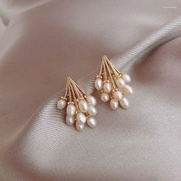 Backs Earrings Clip-on & Screw Back Fashion Gold Imitation Pearl Clip On Earring Without Piercing For Women's GiftClip-on