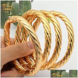 Bangle Dubai Gold Color Copper Indian For Women African Jewellery Bracelets Luxury Brazilian S Wedding Designer 230215 Drop Delivery Dhbky