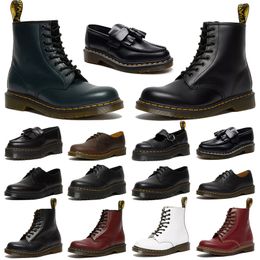 2024 Top-Qualität Designer-Stiefel Damen Stiefeletten Lackleder Schwarz Martin Halbstiefel Doc Martens Cowboy Booties Knie Klassische Schneestiefel Winterstiefel 36-45