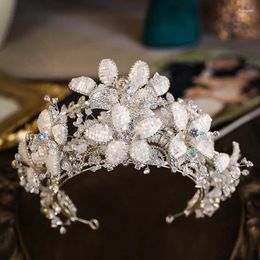 Hair Clips Luxury Bridal Crowns Women Tiaras Rhinestone Crystal Bead Pageant Diadem Bride Headband Wedding Accessories Headdress Gift