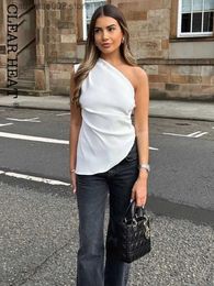 Women's T-Shirt Female Solid Strapless Asymmetric Corset Tops Fashion Sexy Side Zipper Ruched Slim Top 2023 Summer Women High Street Camisole T231024