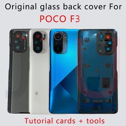 100% новинка для Xiaomi POCO F3 5G, крышка батарейного отсека, задняя стеклянная крышка poco f3, запасные части для Pocophone