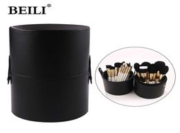 Makeup Brushes BEILI Makeup Brush Cylinder Brushes Storage Holder Organiser Travel Case for Cosmetic Tools PU Leather Big 1pcs W222682200