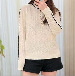 1021 2023 Autumn Brand Same Style Womens Sweater Long Sleeve Crew Neck Black White Pullover Fashion Striped Clothes xue