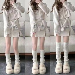 Women Socks Cover Warm Cosplay Leg Japanese Foot Warmers Pile Lolita Sweet Boot Knitted Uniform Girls 40-70cm Up