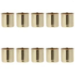 Candle Holders 10 Pcs Metal Cup Table Top Decor Iron Holder Empty Glass Desktop Simple Wrought Decorative Containers Cups Stand