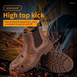 Boots Waterproof Work Safety Shoes Men Leather Indestructible