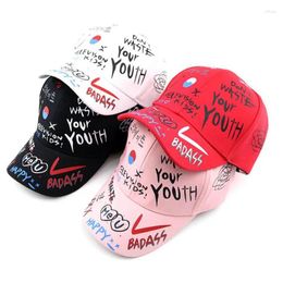 Ball Caps Doit Spring Children Baseball Cap Korean Graffiti Summer Hip Hop Kids Hats Boys Girls Hat Snapback Gorras