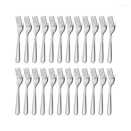 Forks 24 Pieces Silverware Set 7.1 Inch Silver Stainless Steel Dinner For Kitchen