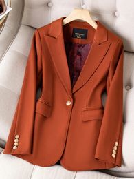 Women's Suits Blazers High Quality Red Coffee Khaki Black Ladies Blazer Jacket Women Female Solid Long Sleeve Business Work Wear Formal Coat 231024