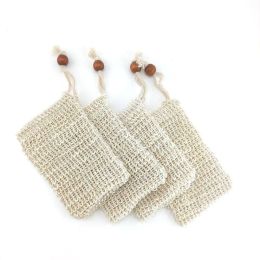 Bath Brushes Sponges Scrubbers Exfoliating Mesh Bags Pouch For Shower Body Mas Scrubber Natural Organic Ramie Soap Bag Sisal Save G1024