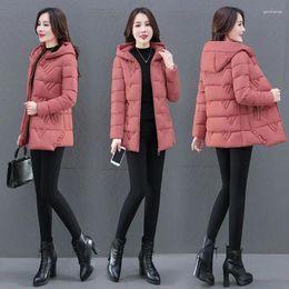 Women's Trench Coats 2023 Winter Down Cotton Solid Colour Fashion Korean Style Jacket Women Long Sleeve Zipper Female Loose Coat V26