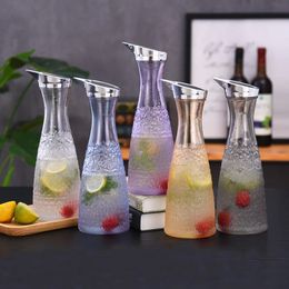 Tumblers Creative Transparent Water Bottle Juice Bar Food Grade Plastic Ice Tea Jug With Lid Pitcher Drinkware 231023