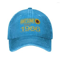 Ball Caps Custom Cotton Vintage Sunflower 1986 Baseball Cap Sports Men Women's Adjustable Dad Hat Spring