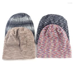 Berets Fashion Knitted Ribbed Beanie Hat For Women Antumn Winter Warm Hats Ladies Solid Color Skullcap Baggy Slouchy Beanies Bonnets