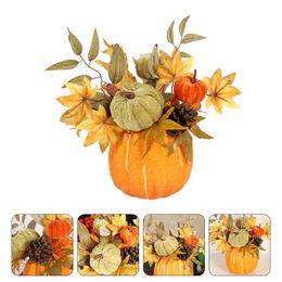 Other Event Party Supplies Pumpkin Maple Leaf Ornament Decor Simulation Halloween Painted Foam Fall Prop Decoration Christmas Table 231024
