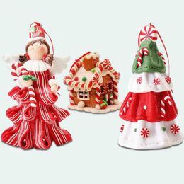 Christmas Decorations Christmas Soft Pottery Pendant Xmas Tree Hanging Art Ornament Supplies for Xmas New Year Holiday Party Present Garland Pendant HKD231024